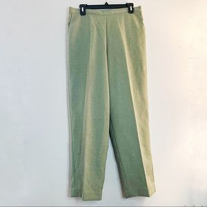 Alfred Dunner Pants Light Green Pull On Flat Front Straight Leg 14P EUC Tik-Tok